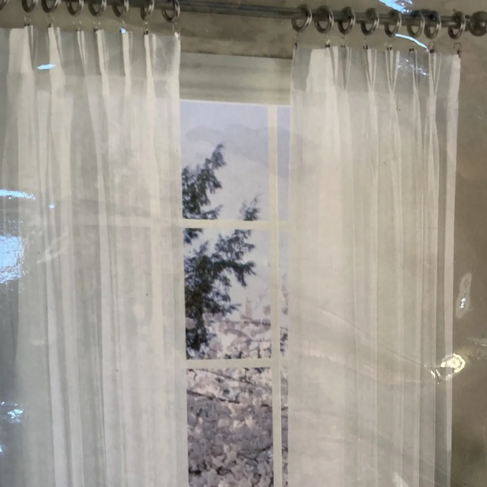 STYLE MASTER BELLE MAISON BATISTE PINCH PLEATED DRAPE PAIR 48x84 SPLENDID BEIGE